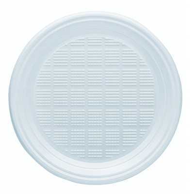 BIBO 50 PLATES IN WHITE PLASTIC DM 20 5 CM