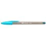 BIC Cristal fine tip pen in light blue metal