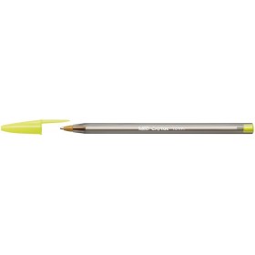 BIC Cristal fine tip pen in yellow metal