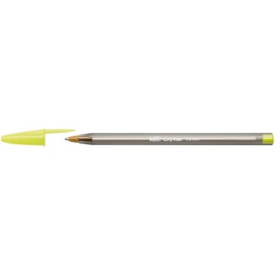 BIC Cristal fine tip pen in yellow metal