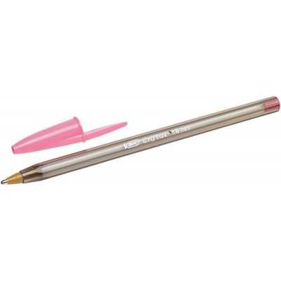 BIC Cristal penna punta fine in metallo colore rosa 