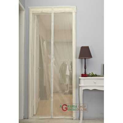 MOSQUITO NET WITH MAGNETIC STRIPES 2 WHITE BANDS CM. 140x245h.