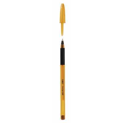 BIC BALLPOINT PEN ORANGE GRIP POINT 0.8 MM. BLACK COLOR