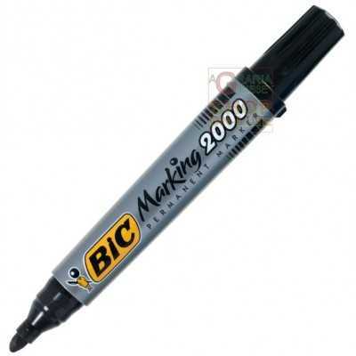 BIC INDELIBLE MARKER PLASTIC DRUM WITH ROUND TIP BLACK COLOR