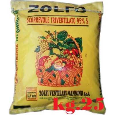 ZOLFO GIALLO SCORREVOLE TRIVENTILATO 95% KG. 25 MANNINO 