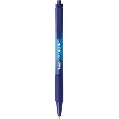 Bic Soft FeelClic Grip Ballpoint Pen Black Snap Medium Tip MM. 1