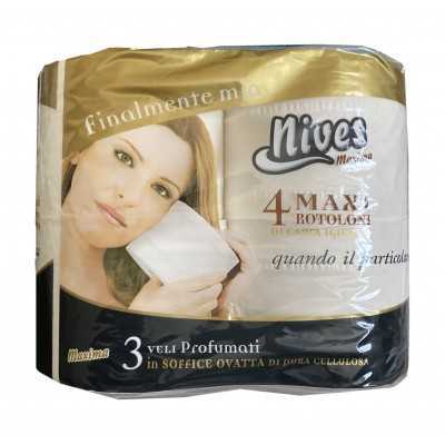 NIVES MAXIMA TOILET PAPER 3 PLY MAXI 4 ROLLS