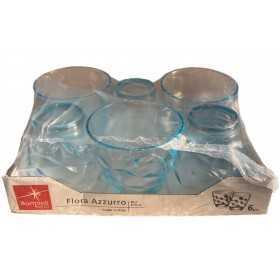 BORMIOLI FLORA BLUE WATER GLASSES, 6 PIECES PACK