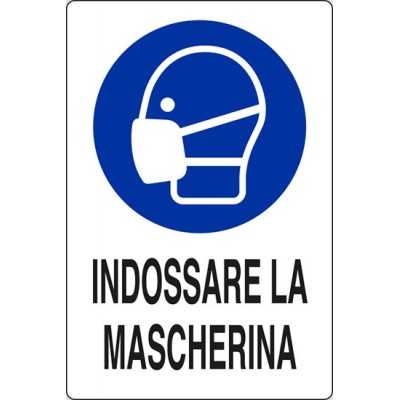 PLASTIC SIGNAL SIGN TO WEAR MASK mm. 300X200
