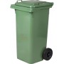 BIDONE NETTEZZA URBANA QUADRATO CON RUOTE LT. 240 VERDE 