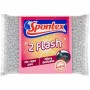 SPONTEX 2 FLASH SPUGNA IN FIBRE PLASTICHE DI ALLUMINIO NON RIGA