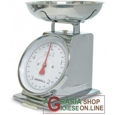 CHROME OLD STYLE MECHANICAL KITCHEN SCALE KG. 5