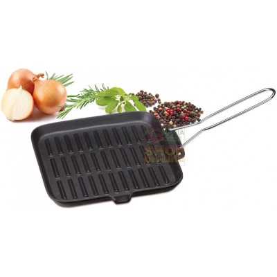 Square eva grill in enameled cast iron cm. 24 x 24 with