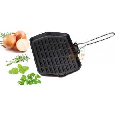 Rectangular grill eva in enameled cast iron cm. 21 x 35 with