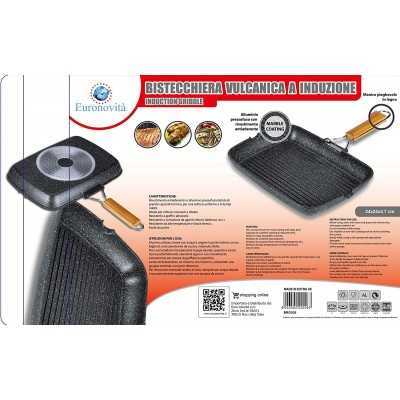 Rectangular cast iron grill cm. 34x24x4,7 with folding handle
