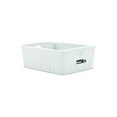 Stefanplast Cestino rettangolare multiuso Elegance s bianco 