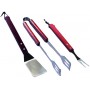 SET PER BARBECUES SANDRIGARDEN 3 PEZZI MANICO LEGNO ACCIAIO