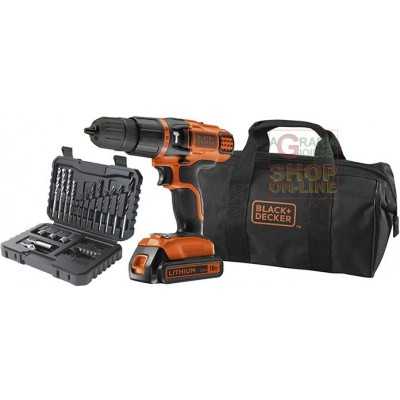 BLACK AND DECKER PERCUSSION DRILL 18VP LITHIUM BATTERY MOD.