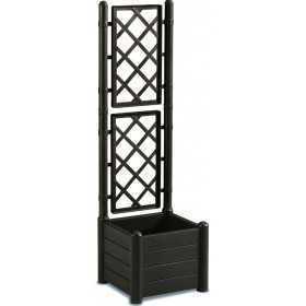 FIORIERA CON GRIGLIATO ITALIA QUADRATA MARRONE CM. 43x43x142h. 