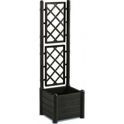 FIORIERA CON GRIGLIATO ITALIA QUADRATA MARRONE CM. 43x43x142h. 