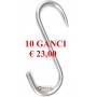 10 HOOKS FOR BUTCHER'S TO THEM WITH A STAINLESS STEEL TIP MM.