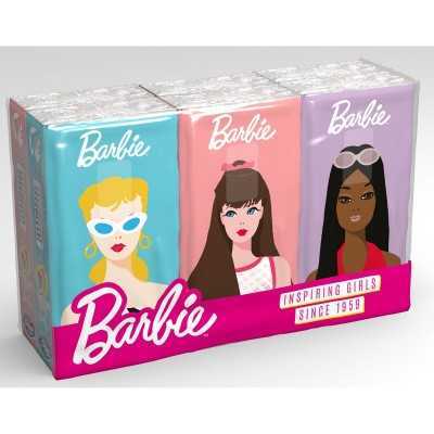 BARBIE FAZZOLETTI 6 PACCHETTI X 9 FAZZOLETTI 4 VELI DECORATI