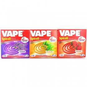 VAPE INSECTICIDE SCENTED SPIRALS ASSORTED 10 PCS