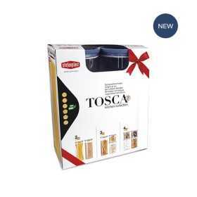 Set 3 pz barattoli tondi Tosca Bianco/Palace Blue lt.