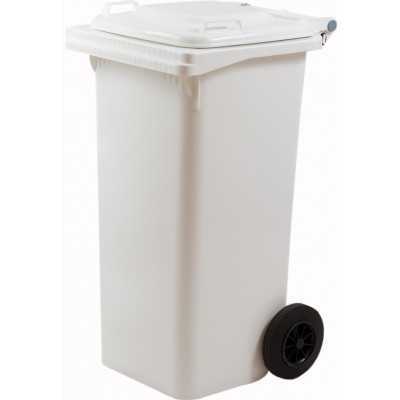 BIDONE NETTEZZA URBANA QUADRATO CON RUOTE LT. 80 BIANCO