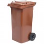 BIDONE NETTEZZA URBANA QUADRATO CON RUOTE LT. 80 MARRONE 