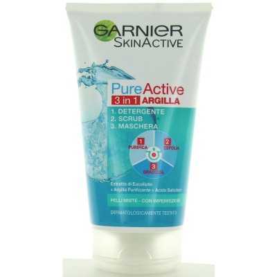GARNIER PURE GEL 3IN1 150 ML. DETERGENTE-SCRUB-MASCERA
