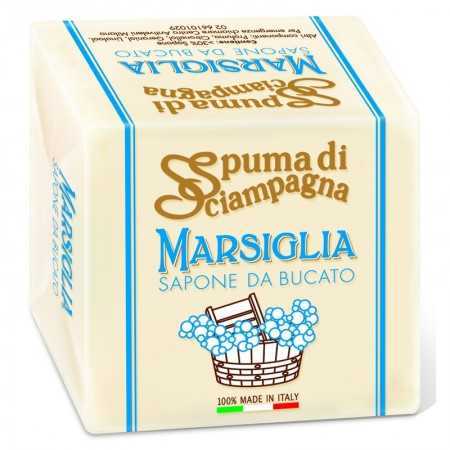 SPUMA DI SCIAMPAGNA SAPONE BUCATO PEZZI CUBO MARSIGLIA 250