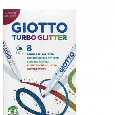 Giotto Pennarelli Turbo Glitter colori assortiti PZ. 8 