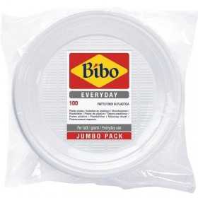BIBO 100 DEEP PLATES IN WHITE PLASTIC DM 20 5 CM