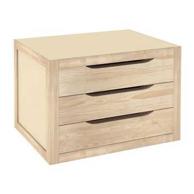 CASSETTIERA IN LEGNO CON 3 CASSETTI SERIE NATURA CM. 39x30x30h