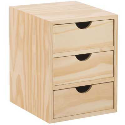 CASSETTIERA IN LEGNO MINI BLOC 3 CASSETTI CM. 21x20x28h.