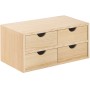 CASSETTIERA IN LEGNO MINI BLOC 4 CASSETTI CM. 40x20x18h.
