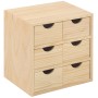 CASSETTIERA IN LEGNO MINI BLOC 6 CASSETTI CM. 28x20x28h.