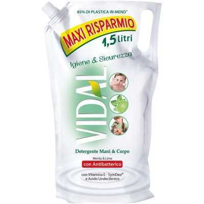 VIDAL SAPONE DETERGENTE CON ANTIBATTERICO MANI & CORPO MENTA &