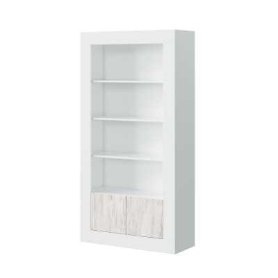 KIT LIBRERIA BALTIK 2 ANTE CON 4 RIPIANI BIANCO ARTIC cm.94x35x181h.