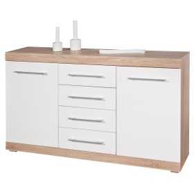 KIT BUFFET LUBLIN CON 4 CASSETTI E 2 ANTE ROVERE/BIANCO LACCATO