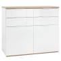 KIT MOBILE 4 CASSETTI E 2 ANTE BIANCO ROVERE cm.120x50x102h.