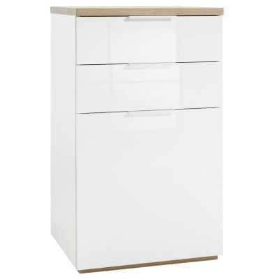 KIT MOBILE CON 2 CASSETTI E 1 ANTA BIANCO ROVERE cm. 60x50x102h.