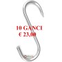 10 HOOKS FOR BUTCHER'S TO THEM WITH A STAINLESS STEEL TIP MM.