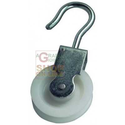 BLINKY GALVANIZED STEEL PULLEY NYLON SWIVEL DIAMETER MM. 40