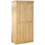 WARDROBE 2 DOORS WITH SHELVES IN SOLID PINE NATURAL COLOR cm. 95x55x190H