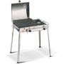 BARBECUE A GAS CON PIASTRA IN GHISA FERRABOLI MODELLO COMBINATO INOX CON COPERCHIO cm. 52x48x78h.