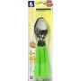 BONOMI 6-PIECE TABLE SPOON SET IN STAINLESS STEEL GREEN HANDLE
