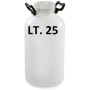 WHITE WIDE MOUTH PLASTIC BOTTLE LT. 25 BL PLASTIM