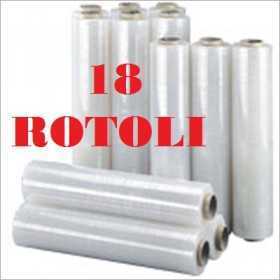 18 ROTOLI PELLICOLA ESTENSIBILE FILM CM. 50X300ML TRASPARENTE